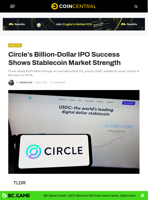 Circle's Billion-Dollar IPO Success Shows Stablecoin Market Strength - CoinCentral