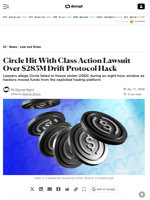 Circle Hit With Class Action Lawsuit Over $285M Drift Protocol Hack - Decrypt