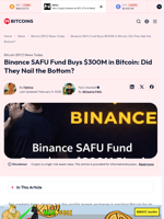Binance SAFU Fund Buys $300M in Bitcoin: Did They Nail the Bottom? - 99Bitcoins