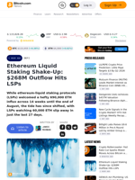 Ethereum Liquid Staking Shake-Up: $268M Outflow Hits LSPs – Defi Bitcoin News