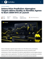 Solana Price Prediction: Alpenglow Targets 150ms Finality as Remittix Agrees to Burn 300M RTX at Launch - TechBullion