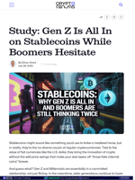Study: Gen Z Is All In on Stablecoins While Boomers Hesitate