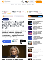 Lawmaker’s Proposal Aims to Make Small Bitcoin Buys Tax-Free in US  – Bitcoin News