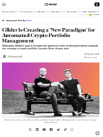 Glider is Creating a ‘New Paradigm’ for Automated Crypto Portfolio Management - Decrypt