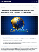 Cardano (ADA) Price Rebounds, but This One Resistance Could Trigger a 35% Recovery