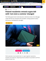 Poland Reintroduces Crypto Bill Amid EU MiCA Debate