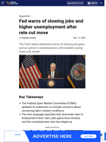 Fed warns of slowing jobs and higher unemployment after rate cut move
