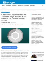 Chainlink Large Wallets Hit 16-Week High as LINK ETFs Nears $100 Million in Net Assets ⋆ ZyCrypto