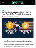 UK Unveils New Crypto Rules – Here’s How They Differ From US Regulations