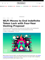WLFI Moves to End Indefinite Token Lock with Four-Year Vesting Proposal - 