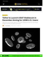 Tether to Launch USAT Stablecoin Aiming for 100M U.S. User