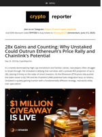 Unstaked’s 28x ROI Outpaces Ethereum Price Rally and Chainlink Potential