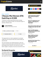 3 Reasons Why Ethereum (ETH) Could Drop to $2,000