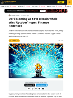 $11B Bitcoin Whale Returns, DeFi Hits $237B Record: Finance Redefined