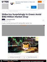 Shiba Inu Surprisingly in Green Amid $182 Million Market Drop