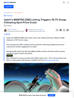 MANTRA (OM) Sees 15.7% Price Jump After Upbit Listing