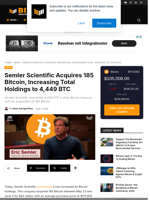 Semler Scientific Acquires 185 Bitcoin, Increasing Total Holdings To 4,449 BTC