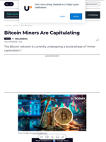 Bitcoin Miners Are Capitulating - U.Today