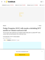 Pudgy Penguins, BAYC rally masks a shrinking NFT market as volumes and users fall