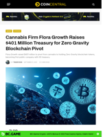 Cannabis Firm Flora Growth Raises $401 Million Treasury for Zero Gravity Blockchain Pivot - CoinCentral