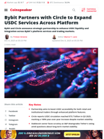 Bybit Partners with Circle to Expand USDC Services Across Platform - Coinspeaker