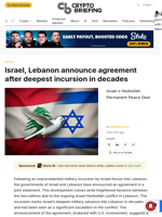 Israel, Lebanon announce agreement after deepest incursion in decades