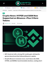 Crypto News: HYPER and SIGN Now Supported on Binance—Plus 3 More Tokens - Crypto News Flash