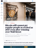 Bitcoin still cannot get regular people as excited as 2017 even after winning over Wall Street