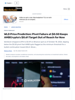WLD Price Prediction: Pivot Failure at $0.50 Keeps AMBCrypto's $0.61 Target Out of Reach for Now - Blockchain.News