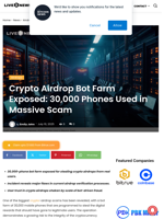 Crypto Airdrop Bot Farm Exposed: 30,000 Phones Used in Massive Scam | Live Bitcoin News