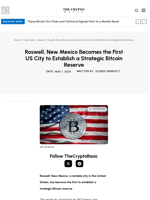 Roswell, New Mexico Becomes the First US City to Establish a Strategic Bitcoin Reserve