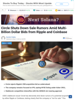 Circle Shuts Down Sale Rumors Amid Multi-Billion Dollar Bids from Ripple and Coinbase - TheNewsCrypto