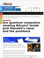 Are quantum computers stealing Bitcoin? Inside Josh Mandell’s claim and the pushback - The Crypto News Wire