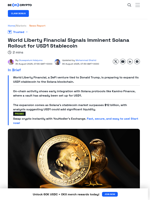 World Liberty Financial's USD1 Stablecoin Is Coming To Solana