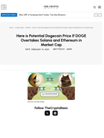 Here is Potential Dogecoin Price If DOGE Overtakes Solana and Ethereum in Market Cap