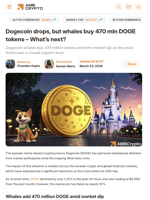 Dogecoin drops, but whales buy 470 mln DOGE tokens - What's next? - AMBCrypto