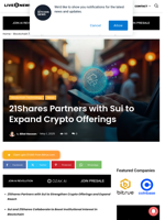21Shares Partners with Sui to Expand Crypto Offerings | Live Bitcoin News