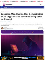 Canadian Man Charged in $42M Crypto Fraud Scheme