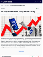 Jio Grey Market Price Today Before Listing