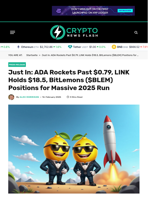 Just In: ADA Rockets Past $0.79, LINK Holds $18.5, BitLemons ($BLEM) Positions for Massive 2025 Run - Crypto News Flash