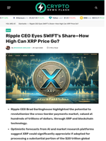 Ripple CEO Eyes SWIFT’s Share—How High Can XRP Price Go? - Crypto News Flash