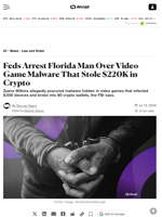Feds Arrest Florida Man Over Video Game Malware That Stole $220K in Crypto - Decrypt