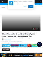 Bitcoin Dumps On Geopolitical Shock Again: History Shows How This Might Play Out