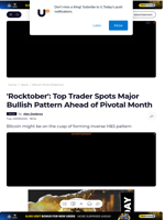 'Rocktober': Top Trader Spots Major Bullish Pattern Ahead of Pivotal Month - U.Today