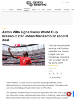 Aston Villa signs Swiss World Cup breakout star Johan Manzambi in record deal