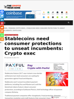 Stablecoins need consumer protections to unseat incumbents: Crypto exec - The Crypto News Wire