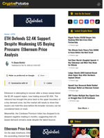 ETH Defends $2.4K Support Despite Weakening US Buying Pressure: Ethereum Price Analysis
