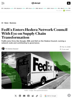 FedEx Enters Hedera Network Council With Eye on Supply Chain Transformation - Decrypt