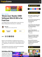 'Bitcoin Jesus' Reaches $48M Settlement With US DOJ in Tax Fraud Case
