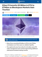 Ether.fi Commits $3 Billion in ETH to ETHGas as Blockspace Markets Gain Traction
